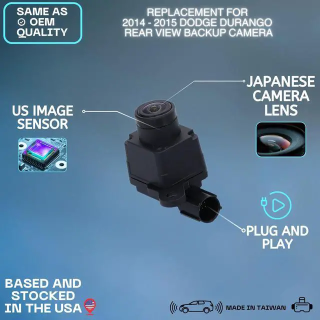 Alt view image 2 of 5 - Backup Camera Replaces for 2014-2015 Dodge Durango OE Part # 68206872AI 68206872AD 68206872AE 68206872AF 68206872AG 68206872AH