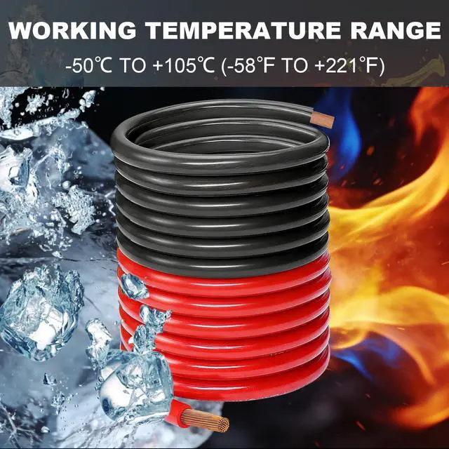 Alt view image 5 of 5 - DLronwey 4 Gauge Wire,(50ft Each - Red/Black) 4 AWG Battery Cable, Copper Clad Aluminum CCA Welding Cable,for Car Audio,Battery Systems,RVs,Solar Systems,Amp Wiring Kit