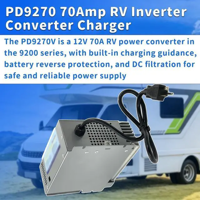 Alt view image 3 of 5 - PD9270 12V 70 Amp RV Power Converter Compatible with in-teli Power 9200 Series Converter/Charger with Built-in Charge Wizard, for RV Camper Caravans Replace# PD9270V