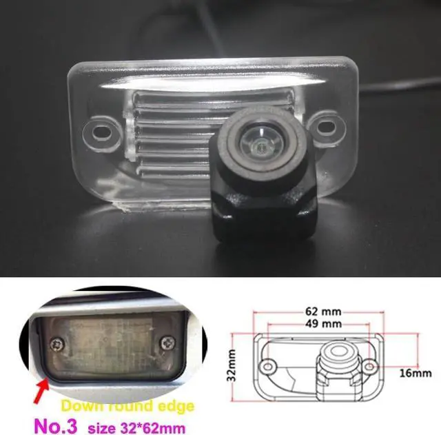 Alt view image 3 of 5 - Waterproof License Plate Rear View Reverse Camera 170Wide Angle Night Vision Parking Camera Replacement for Mercedes-Benz C-Klasse W203 Limo (No.3)