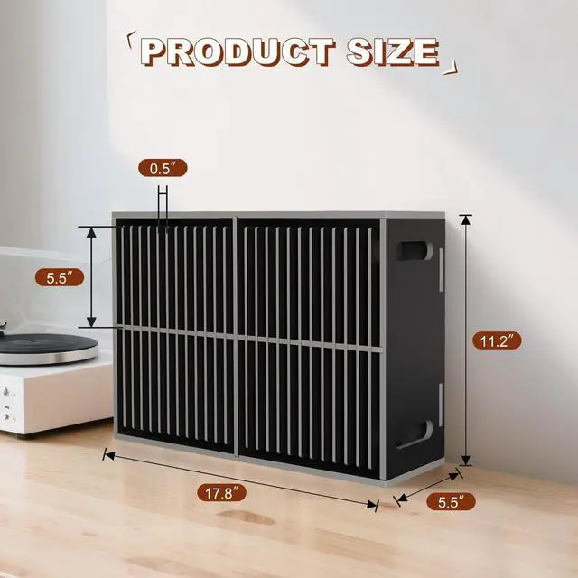 Alt view image 2 of 5 - SANFURNEY 52 Slots CD Holder, Wall-Mounted CD Holder Stand, Premium CD Storage Rack for Home and Office, Stackable Disc CD Organizer Desk Stand Ideal for Music Enthusiasts Desk Rack Organizer Black