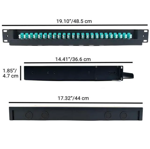 Alt view image 4 of 5 - Duogalia LC-OM3 24 Duplex Multimode 48 Port Rack Mount Enclosure Box with Fiber Splice Tray (Drawer Type Design, Includes 1.2 Meter Pigtail and 24pcs Coupler)