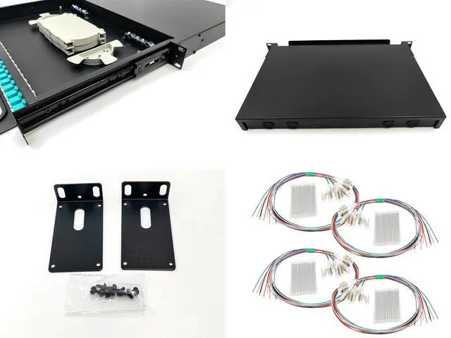 Alt view image 5 of 5 - Duogalia LC-OM3 24 Duplex Multimode 48 Port Rack Mount Enclosure Box with Fiber Splice Tray (Drawer Type Design, Includes 1.2 Meter Pigtail and 24pcs Coupler)