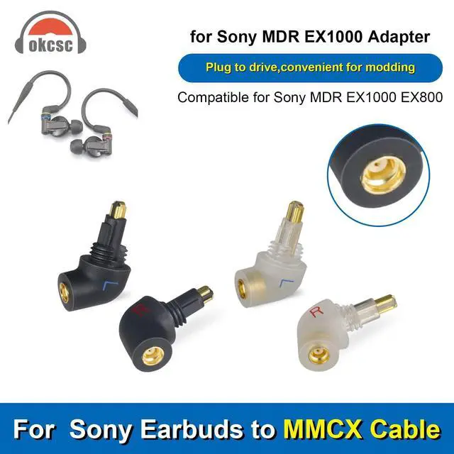 Alt view image 2 of 5 - okcsc EXK to MMCX Headphone Adaptor, Integral One-Piece Molded Design EXK Male to MMCX Female, Suitable for Sony MDR EX1000 EX800 MDR7550 EX600 Headphones, 1 Pair/Clear
