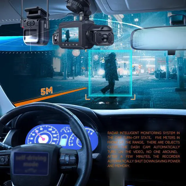 Alt view image 4 of 5 - Neideso Type-C Hardwire Kit with 360 All Sides Radar Detection, Suitable for N300Pro and Type-C Interface Dash Cam, 12V-24V to 5V/2.5A, Low Voltage Protection, 24-Hour Parking Monitoring