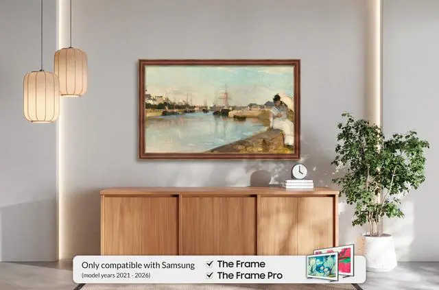 Alt view image 2 of 5 - Industrial Copper 32" Slim Deco TV Frame - Compatible ONLY with Samsung The Frame TVs (Fits 2021-2026, LS03A, LS03B, LS03C, LS03D, LS03FA)