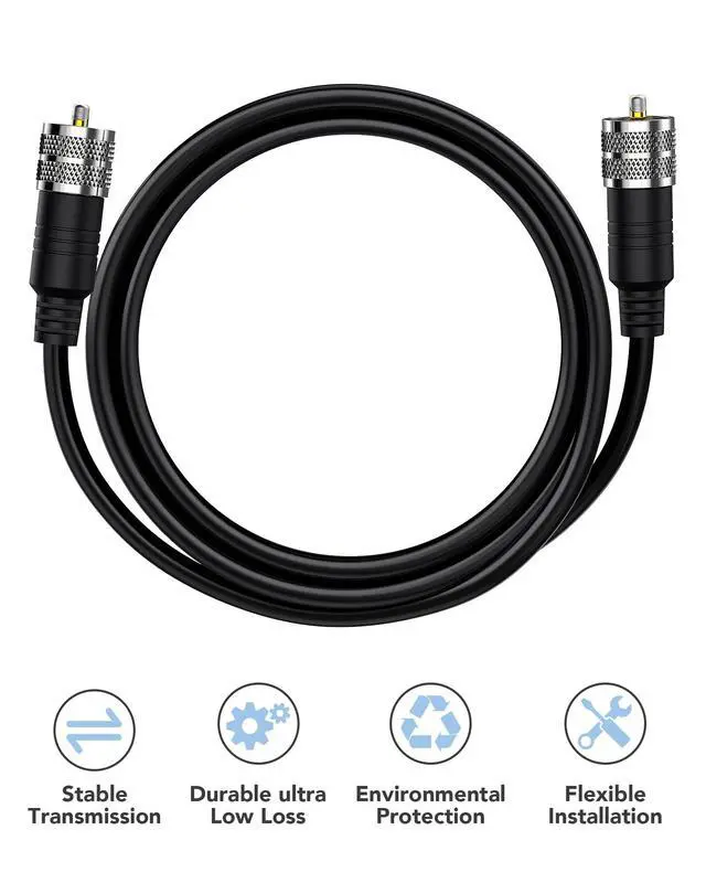 Alt view image 2 of 5 - Foboiu RG8x Coaxial Cable 40FT, CB Antenna Cables PL259 UHF Male-to-Male