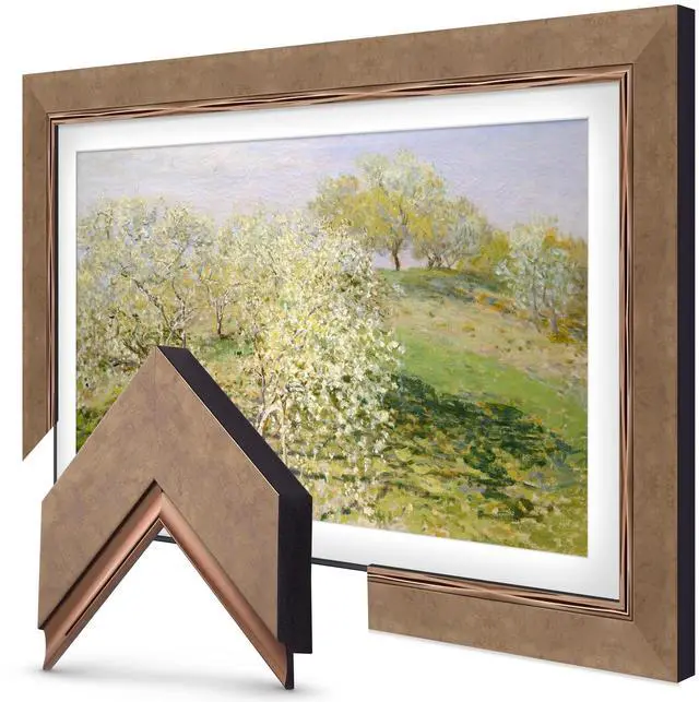 Main image of Contemporary Bronze 55" Premiere Deco TV Frame - Compatible ONLY with Samsung The Frame TVs (Fits 2021-2026, LS03A, LS03B, LS03C, LS03D, LS03FA)