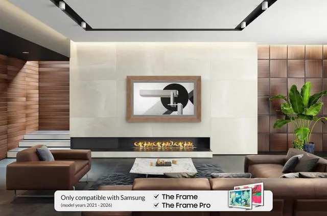 Alt view image 2 of 5 - Contemporary Bronze 55" Premiere Deco TV Frame - Compatible ONLY with Samsung The Frame TVs (Fits 2021-2026, LS03A, LS03B, LS03C, LS03D, LS03FA)