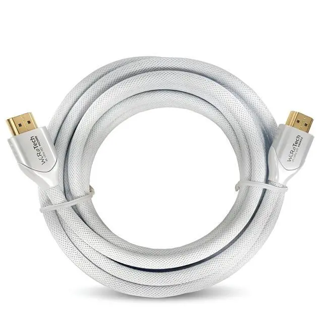 Alt view image 5 of 5 - WiRoTech White HDMI Cable 4K 15 Feet - HDMI 2.0 18Gbps Braided Cord ^^ 4K@60Hz HDR10 Dolby Vision ARC HDCP 2.2 ^^ for PS5 Xbox Series X Apple TV Roku Smart TV Monitor (White)
