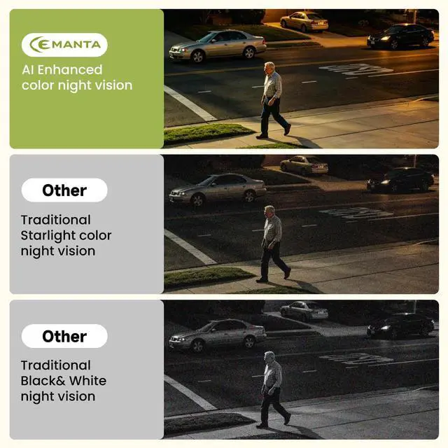 Alt view image 3 of 5 - CEMANTA 3MP Window Camera,Free Cloud Storage,2.4Ghz & 5Ghz WiFi Indoor Cameras for Home Security, Color Starlight Night Vision, Anti-Glare, AI Motion Detection, 24/7 Recording, Compatible with Alexa