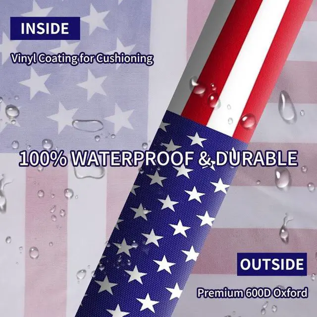 Alt view image 3 of 5 - HOMEYA Outdoor TV Cover American Flag 41-43 Inch, 600D Heavy Duty Weatherproof TV Screen Protector, Waterproof Zipper Front Flap & Bottom, Outside Television Enclosure for LED LCD Flat Screen TV