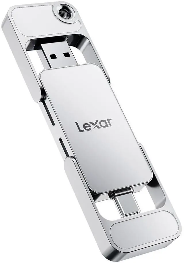 Main image of Lexar D70E 2TB Dual Drive External SSD, Up to 2000MB/s Read and 1800MB/s Write, Durable Metal Housing Design, Cable-Free Portable SSD for USB Type-C/Type-A Devices, Compatible with iPhone 17