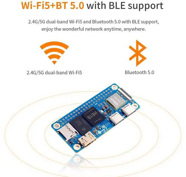 Alt view image 5 of 5 - Orange Pi Zero 2W 1GB/1.5GB/2GB/4GB LPDDR4 Allwinner H618 Quad-core Single Board Computer with 16MB SPI Flash, Support WiFi and BT5.0, Development Board Run Android 12 TV/Debian/Ubuntu (GB, 1.5)