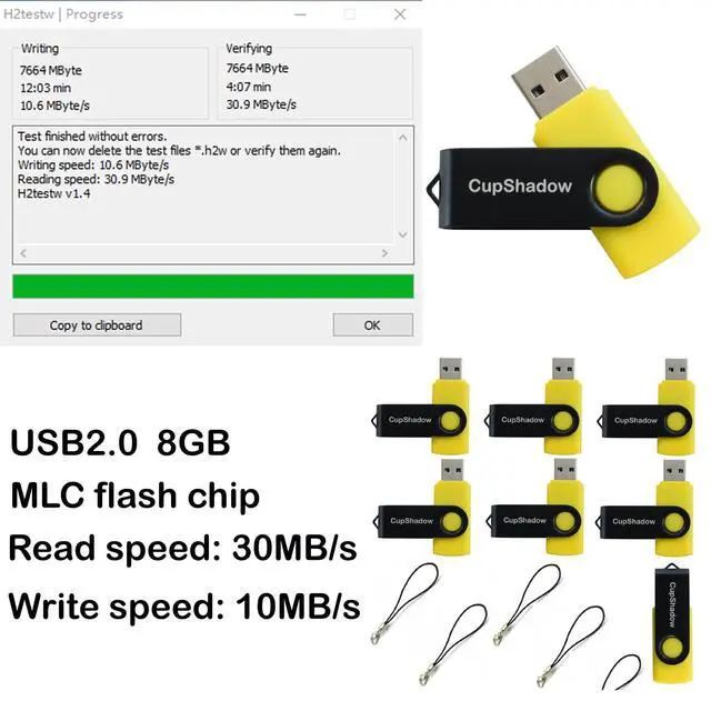 Alt view image 2 of 4 - lcwamy 8GB USB Flash Drive 15 Pack Bulk USB Flash Drive 8GB Thumb Drive 15 Pack USB2.0 Flash Drive Bulk Thumb Drives Bulk CupShadow (Yellow)