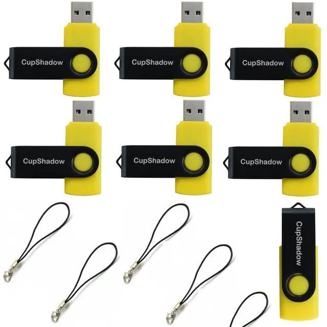Main image of lcwamy 8GB USB Flash Drive 15 Pack Bulk USB Flash Drive 8GB Thumb Drive 15 Pack USB2.0 Flash Drive Bulk Thumb Drives Bulk CupShadow (Yellow)