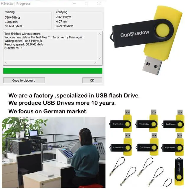 Alt view image 3 of 4 - lcwamy 8GB USB Flash Drive 15 Pack Bulk USB Flash Drive 8GB Thumb Drive 15 Pack USB2.0 Flash Drive Bulk Thumb Drives Bulk CupShadow (Yellow)