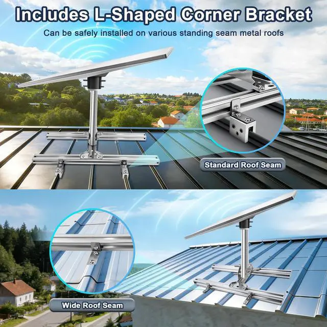 Alt view image 4 of 5 - Gen 3 Starlink Roof Mount,Standing Seam Metal Roof Mount for Starlink Standard 4/4X,with Pipe Adapter,No Drilling Required,Adjustable,Strong Load-Bearing Capacity(for Starlink Gen 3)