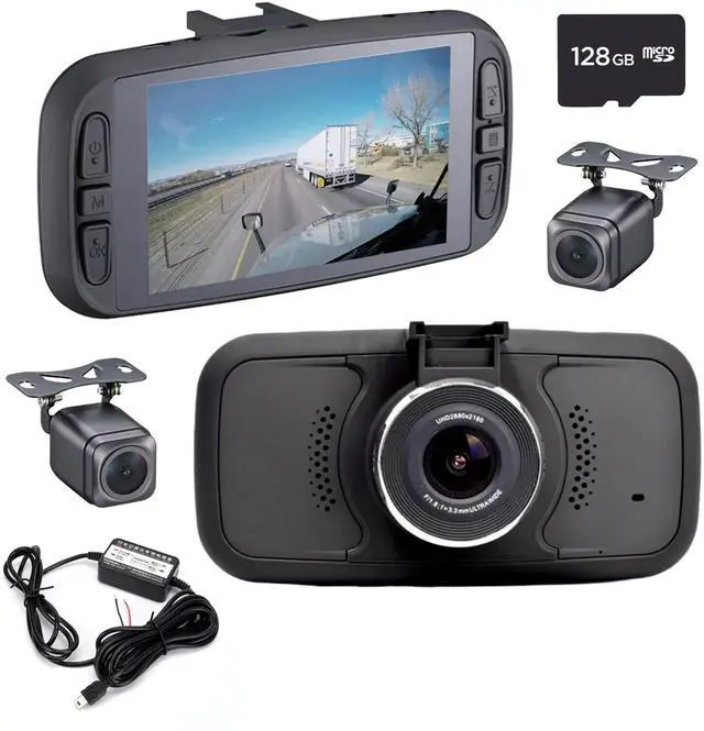 Main image of FalconEye EagleEye 2nd Gen Triple Dash Cam System: 2K Front Car Camera, 2 1080P Rear Cameras, 4 LCD Screen, 128GB & Hardwire Kit - Built-in GPS & WiFi, Night Vision, Loop Recording & G-Sensor
