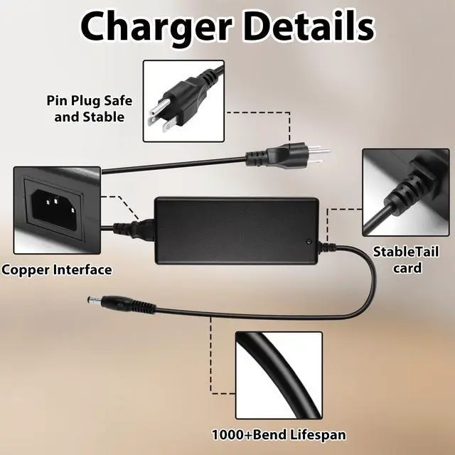 Alt view image 3 of 5 - 36V 3.5A AC/DC Power Adapter Replacement for NordicTrack Commercial S22i Elliptical Studio Cycle, Compatible with NTEX02422, IN3603500, 418190, NTEX02117NB, NTEX02117 Fitness Bike Power Supply Cord