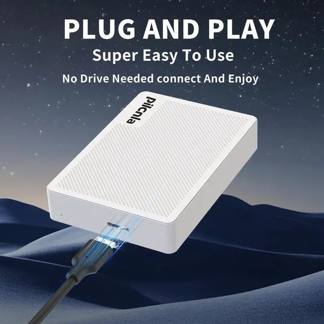 Alt view image 2 of 5 - PILCNLA 1TB Ultra Slim Portable External Hard Drive USB3.0 HDD Storage for Xbox One X/S, Xbox 360, PS4, PC, Desktop, Laptop, MacBook, Chromebook