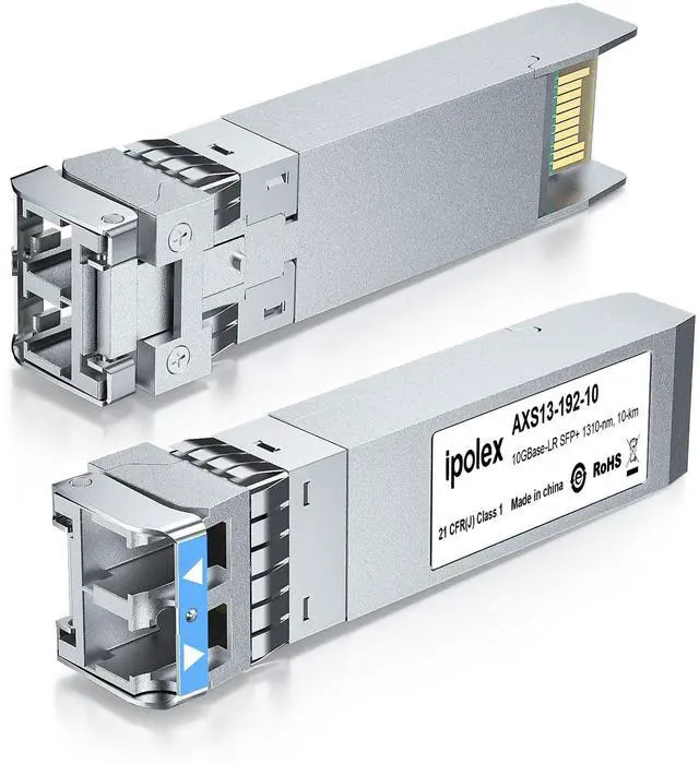 Main image of ipolex SFP+ 10GBase LR Singlemode Module, 10G SFP LC 1310nm Fiber Optic Transceiver for Cisco SFP-10G-LR, Ubiquiti UniFi UF-SM-10G, Meraki MA-SFP-10GB-LR, Netgear, Mikrotik and More, up to 10KM, 2