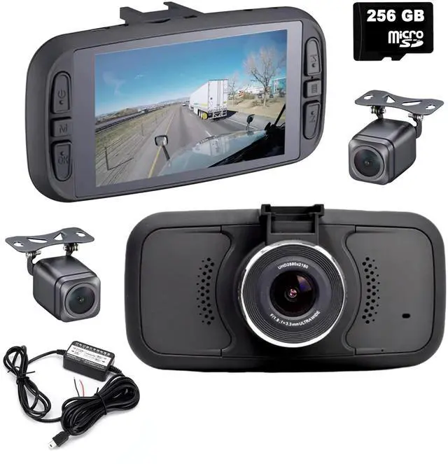 Main image of FalconEye EagleEye 2nd Gen Triple Dash Cam System: 2K Front Car Camera, 2 1080P Rear Cameras, 4 LCD Screen, 128GB & Hardwire Kit - Built-in GPS & WiFi, Night Vision, Loop Recording & G-Sensor