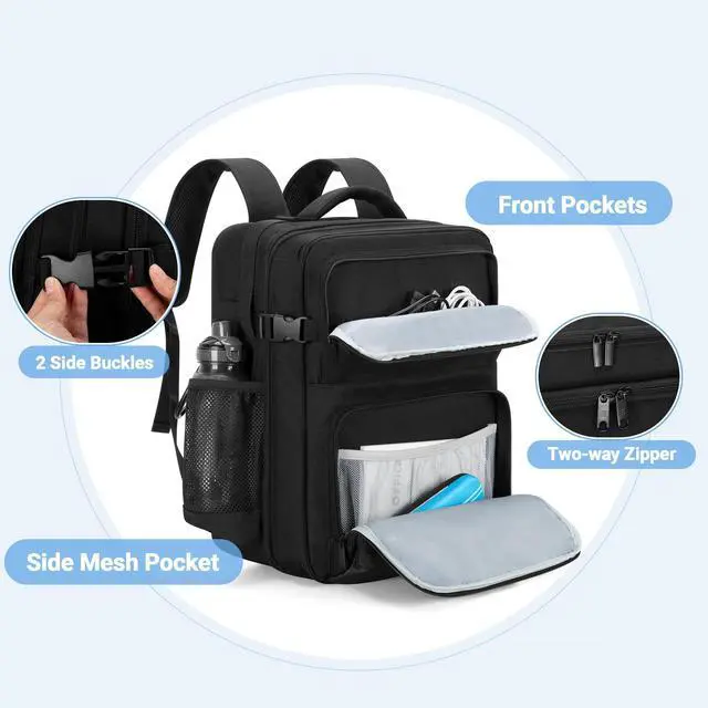 Alt view image 4 of 5 - LUXJA Projector Backpack with 15.6 Inch Laptop Sleeve, Projector Bag with 2 Large Compartments (Compatible with Most Major Projectors), Black
