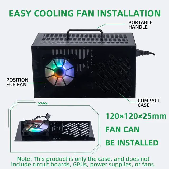 Alt view image 5 of 5 - VIKINYEE eGPU Chassis for VK-Y900 (Not Includes Circuit Board), Aluminum Alloy/Iron/Acrylic Case for VK-Y900 Motherboard (VK-Y900-Case)