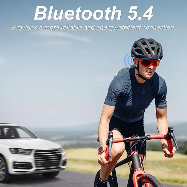 Alt view image 2 of 5 - Bone Conduction Headphones - Bluetooth 5.4 & 32GB Memory MP3 Player IP68 Waterproof Headphones for Swimming, Bone Conduction with Mic Open Ear Running Headphone for Swimming, Running, Cycling (Red)