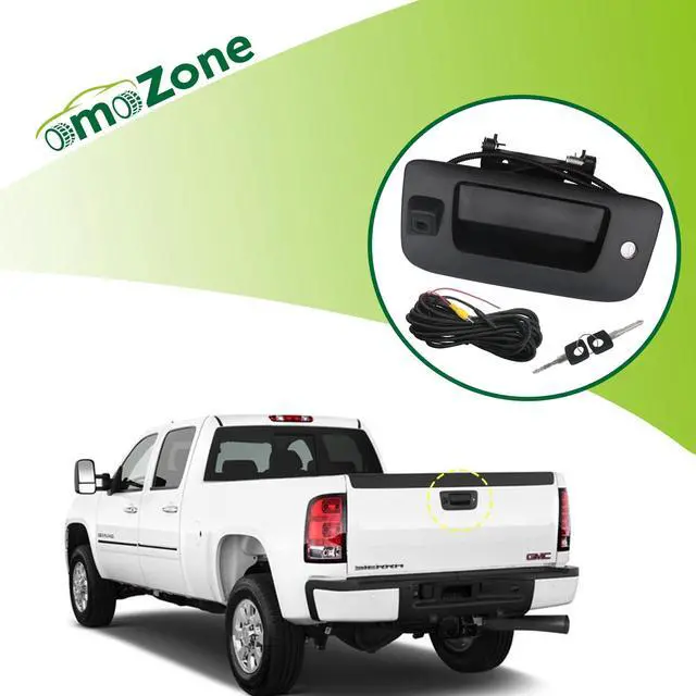 Alt view image 5 of 5 - omoZone Backup Camera Tailgate Handle Rear View Camera Liftgate Latch Handle with Key Lock Cylinder Black Compatible with 2007-2014 Chevrolet Chevy Silverado GMC Sierra 1500 2500 3500