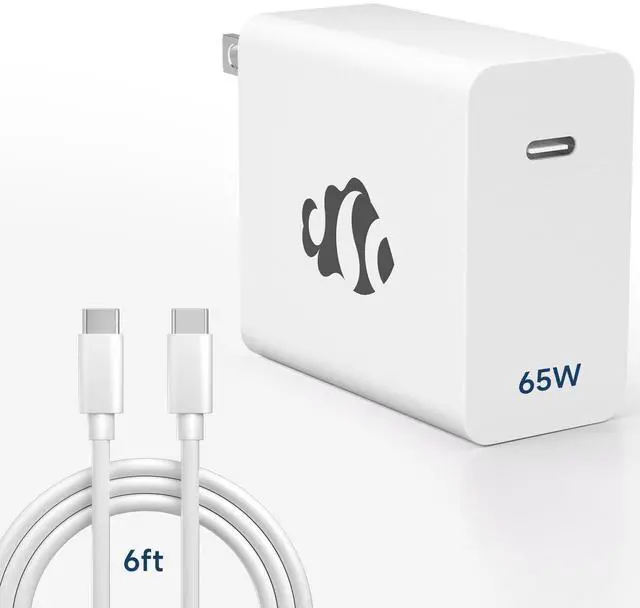 Main image of NIMO 65W GaN USB C Fast Charger, Compact PD 3.0 Adapter with 6.6ft Cable, Reliable Laptop Power Block for MacBook Pro/Air, iPhone-17/16 Pro Max, iPad, Sam-sung-S26/S25, PPS Charger for Travel Office
