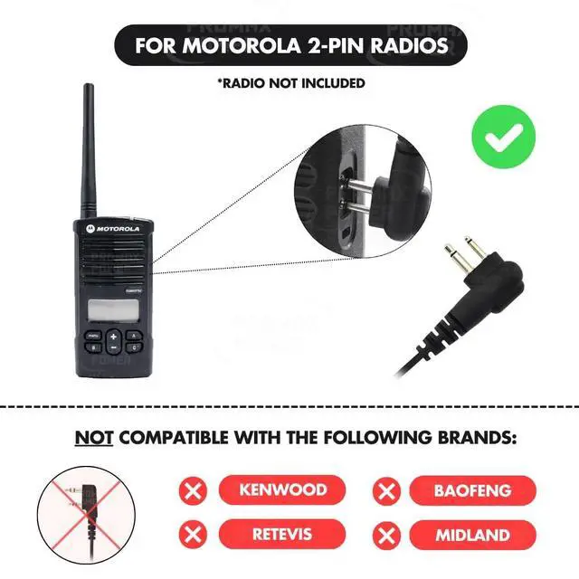 Alt view image 2 of 5 - PROMAXPOWER 10-Pack G-Shape Swivel Earpiece with PTT for Motorola CP200D R2