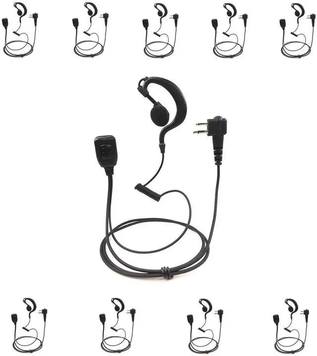 Main image of PROMAXPOWER 10-Pack G-Shape Swivel Earpiece with PTT for Motorola CP200D R2