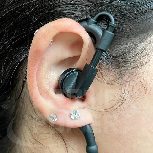 Alt view image 3 of 5 - PROMAXPOWER 10-Pack G-Shape Swivel Earpiece with PTT for Motorola CP200D R2