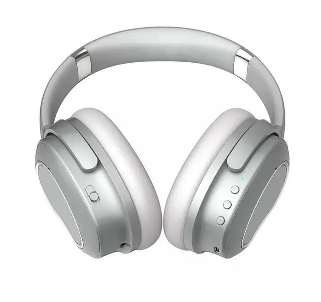 Alt view image 2 of 4 - JAHVIT Active Noise Cancelling Wireless Headset. Hi-Fi Deep Bass, 40mm Stereo ANC to 32dB, Silver (Silver)
