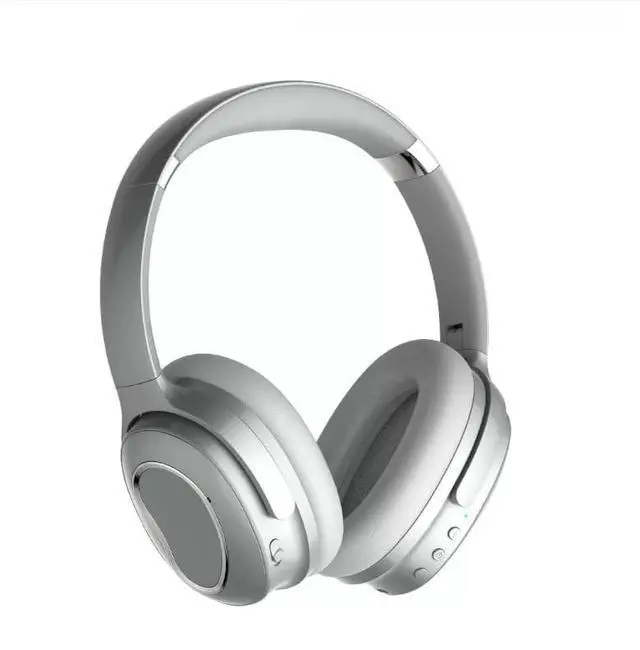 Alt view image 3 of 4 - JAHVIT Active Noise Cancelling Wireless Headset. Hi-Fi Deep Bass, 40mm Stereo ANC to 32dB, Silver (Silver)