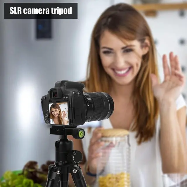 Alt view image 4 of 5 - Compact Travel Tripod for Cameras - Lightweight Aluminum Extendable Tripod with Adjustable Legs, for Photography, Video, and Mirrorless Cameras Use