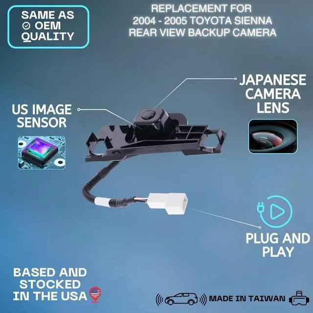 Alt view image 2 of 5 - Backup Camera Replaces for 2004 2005 Toyota Sienna OE Part # 8679045010 ^^ 86790-45010