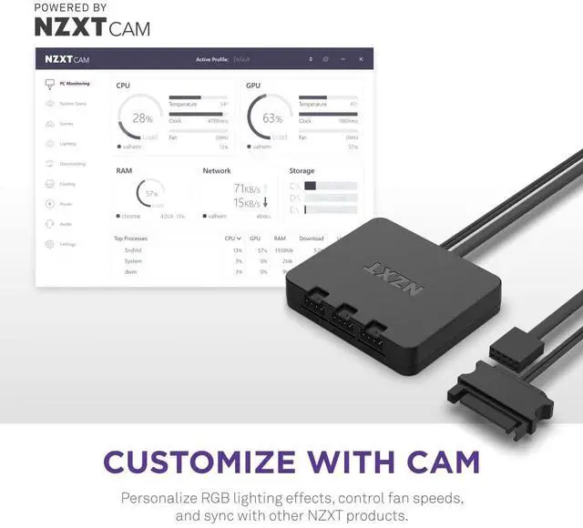 Alt view image 4 of 4 - NZXT F140 RGB 140mm PWM PC Fan High Airflow, Low Noise Fluid Dynamic Bearing Single (Requires NZXT RGB Controller for CAM Software) 18 LEDs Black