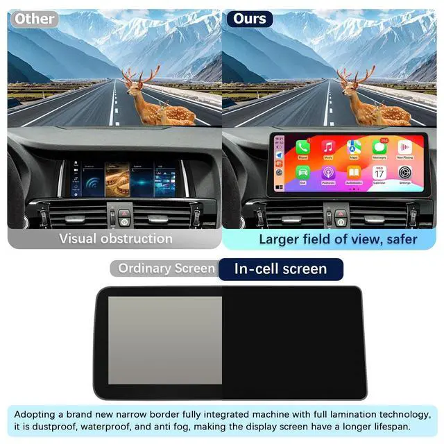 Alt view image 5 of 5 - Ultra Narrow 12.3 Inch 1920 * 720 Car Stereo for BMW X3 F25 2010-2013 CIC Carplay Android Auto Radio Multimedia Audio Upgrade Touch Screen Bluetooth (Linux CIC System)