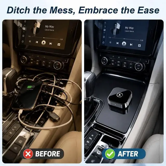 Alt view image 2 of 5 - Wireless CarPlay & Android Auto Adapter for Cars, Converts Wired CarPlay to Wireless, Fast Auto Connect, Plug and Play, Stable Bluetooth WiFi Connection for iPhone and Android