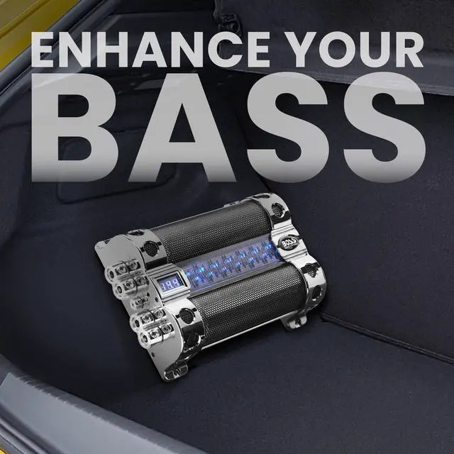 Alt view image 2 of 5 - BOSS Audio Systems Cap18 - 18 Farad Car Capacitor For Energy Storage To Enhance Bass Demand From Audio System, Audible Warning Tone For Reverse Polarity, Voltage Overload Low Battery Voltage Led
