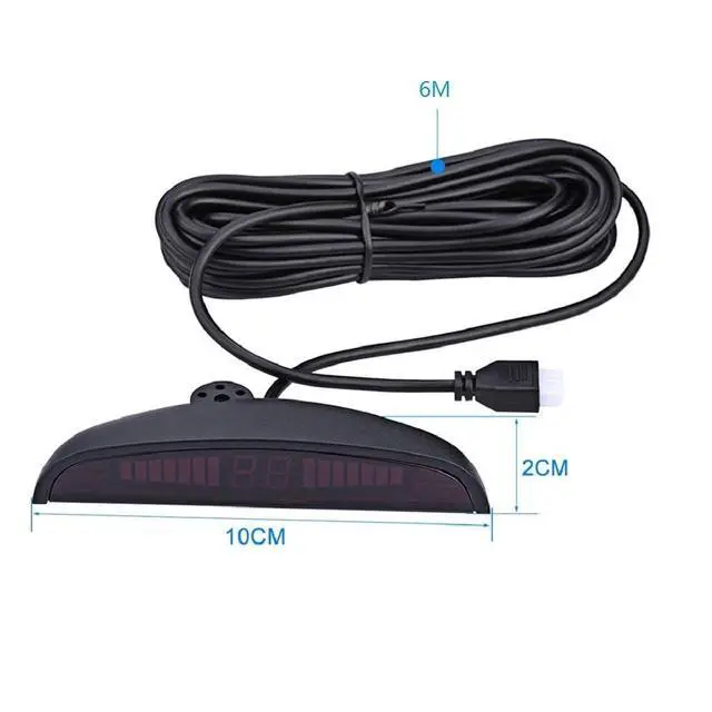 Alt view image 5 of 5 - TOTMOX Car Reverse Parking Radar System 8 Reversing Sensors Kit with Front and Rear Alarm Buzzer Reminder LED Display Safe Driving, Car Parking Sensor, Red