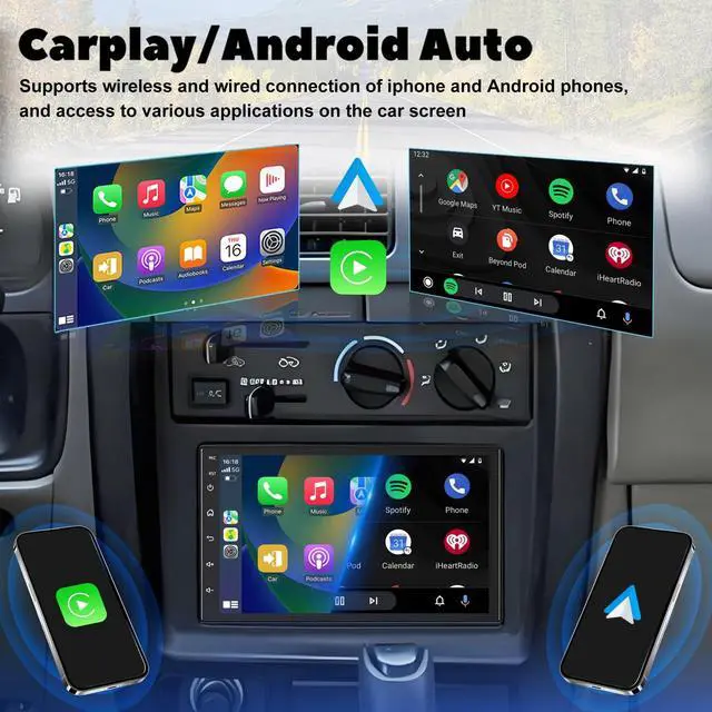 Alt view image 2 of 5 - DVRMEDIA 4+64G Car Radio for Toyota 4Runner 1996-2002, Andriod 15 7'' Touchscreen Stereo with Carplay & Android Auto, GPS Navigation, Bluetooth 5.4, WiFi, FM Radio and 1080P Backup Camera