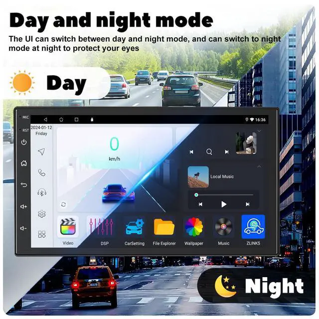 Alt view image 3 of 5 - DVRMEDIA 4+64G Car Radio for Toyota 4Runner 1996-2002, Andriod 15 7'' Touchscreen Stereo with Carplay & Android Auto, GPS Navigation, Bluetooth 5.4, WiFi, FM Radio and 1080P Backup Camera
