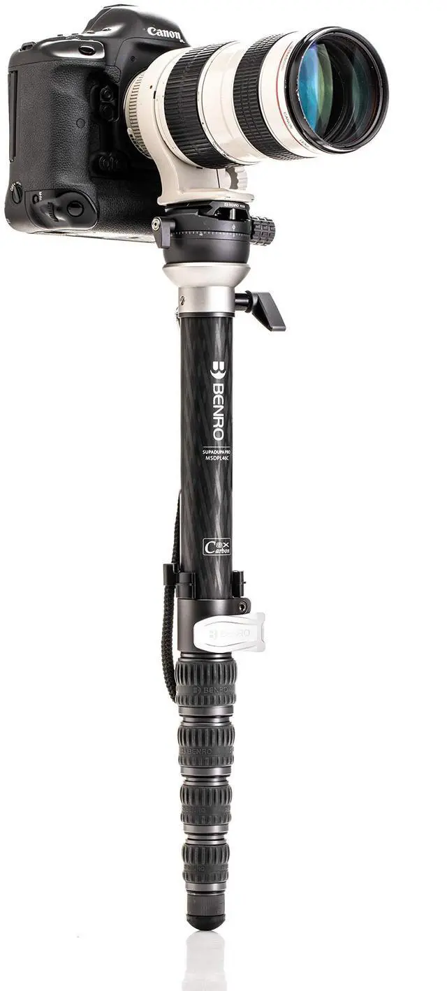 Alt view image 3 of 5 - Benro SupaDupa Carbon Fiber Monopod Lightweight 6-Section Professional Camera & Video Monopod with Leveling Pan Base, Twist Locks, and Reversible Mount for DSLR, Mirrorless & Camcorders (MSDPL46C)