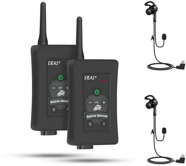 Main image of EJEAS FBIM Professional Football Referee Bluetooth Intercom Headset Communication System with CVC Noise Reduction and Armbag for 4 Referees Intercom (2 Pack)