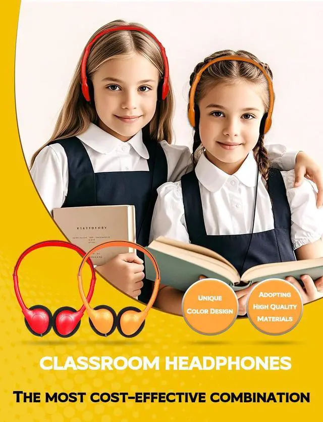 Alt view image 2 of 5 - GDBOMA Classroom Headphones Bulk 32 Pack for Kids School