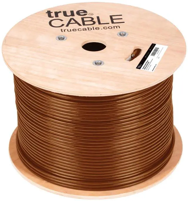 Alt view image 3 of 5 - TRUE CABLE Cat6 Direct Burial Bulk Ethernet, Gel Filled, Unshielded, 1000ft, Brown, Outdoor OSP Jacket, Waterproof, UV Resistant, 23AWG Solid Bare Copper, 550MHz, PoE++ (4PPoE)